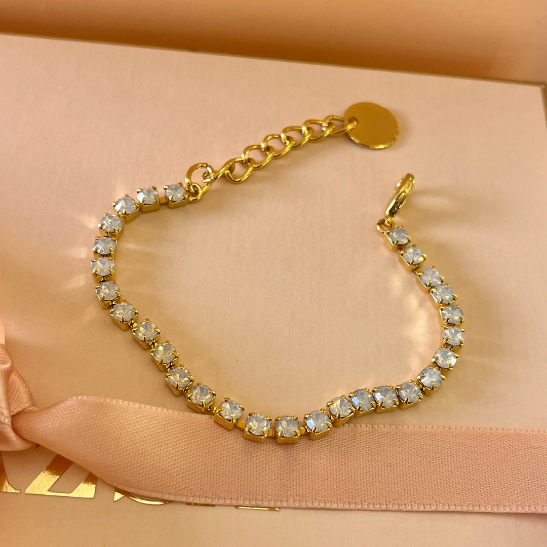 White Swarovski crystals bracelet
