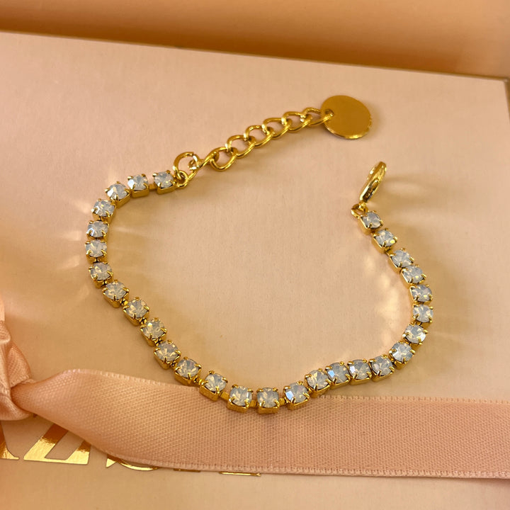 White Swarovski crystals bracelet