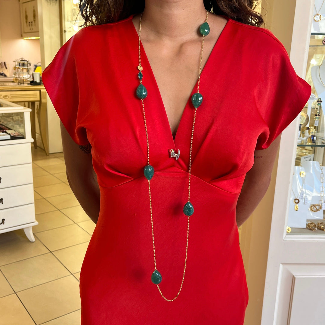 Statement dark green resin with dark green Swarovski crystals set