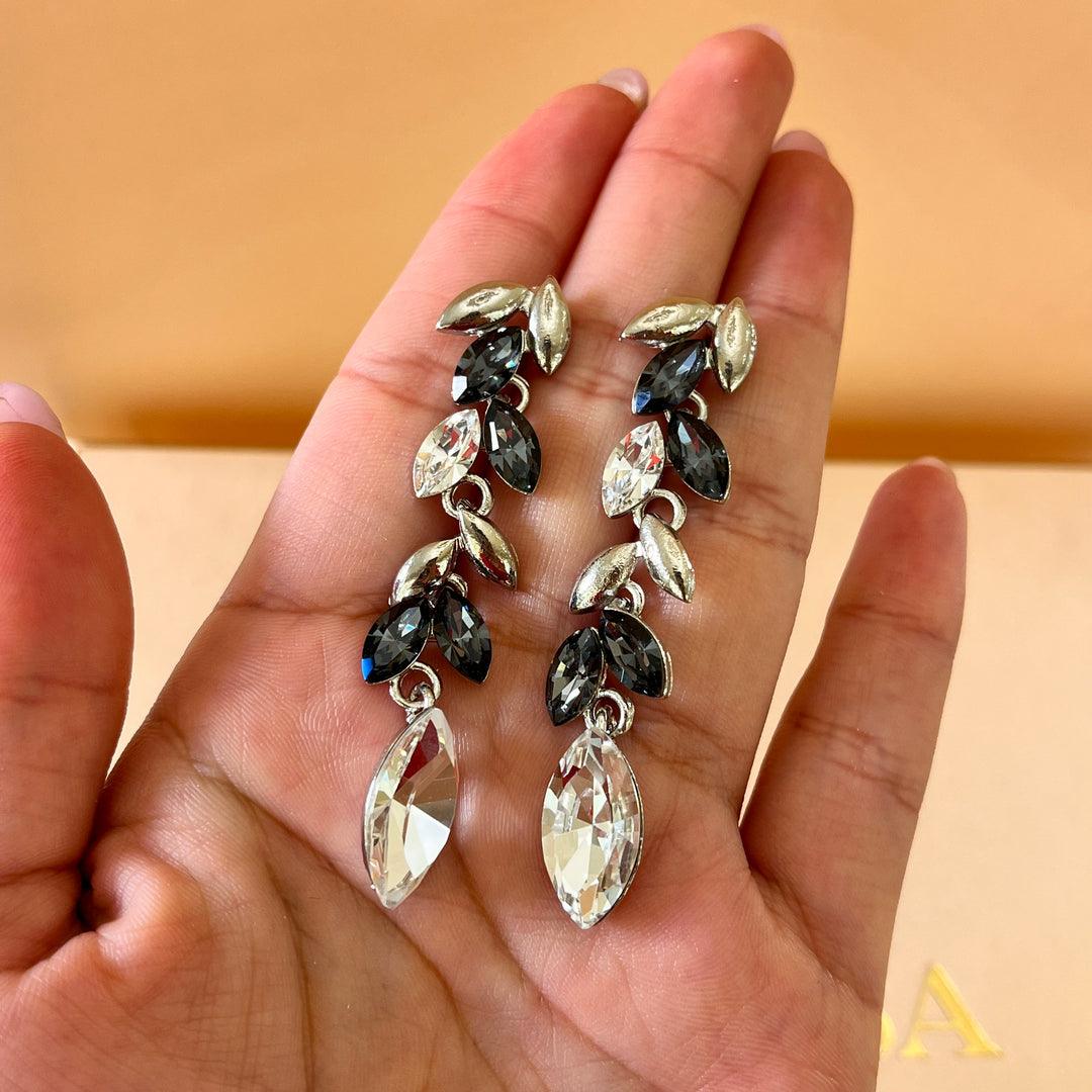 Marquise grey Swarovski crystals set