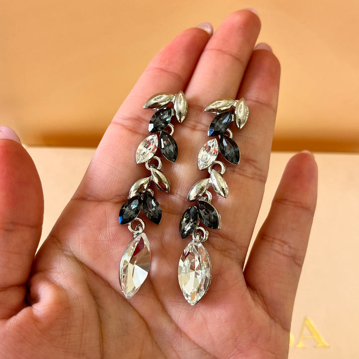 Marquise grey Swarovski crystals set