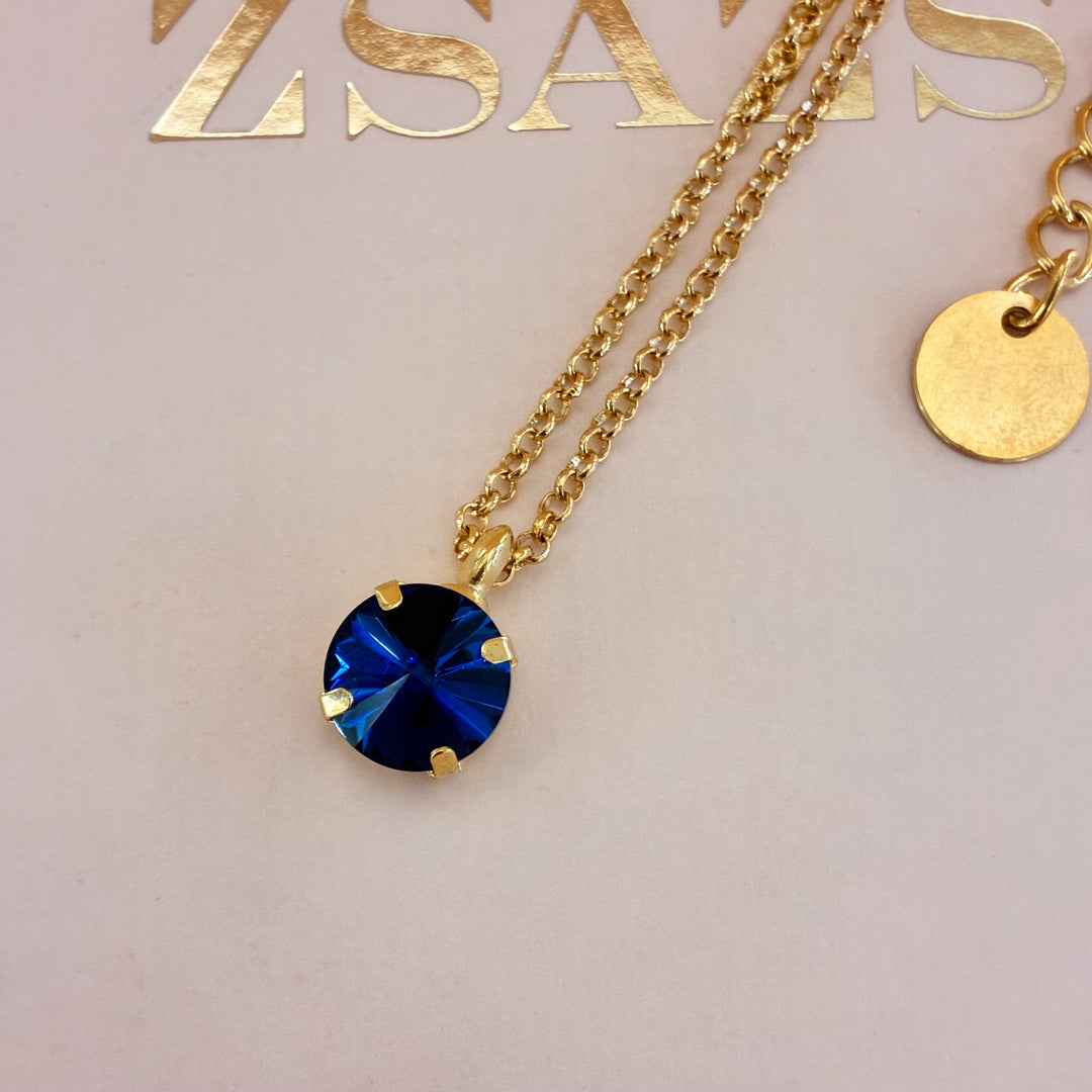 Round navy blue preciosa crystals set