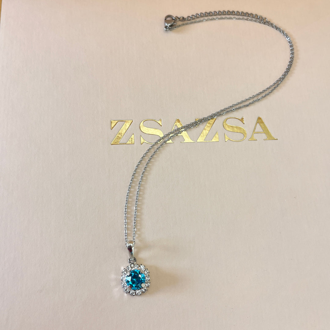 Turquoise Swarovski crystals set