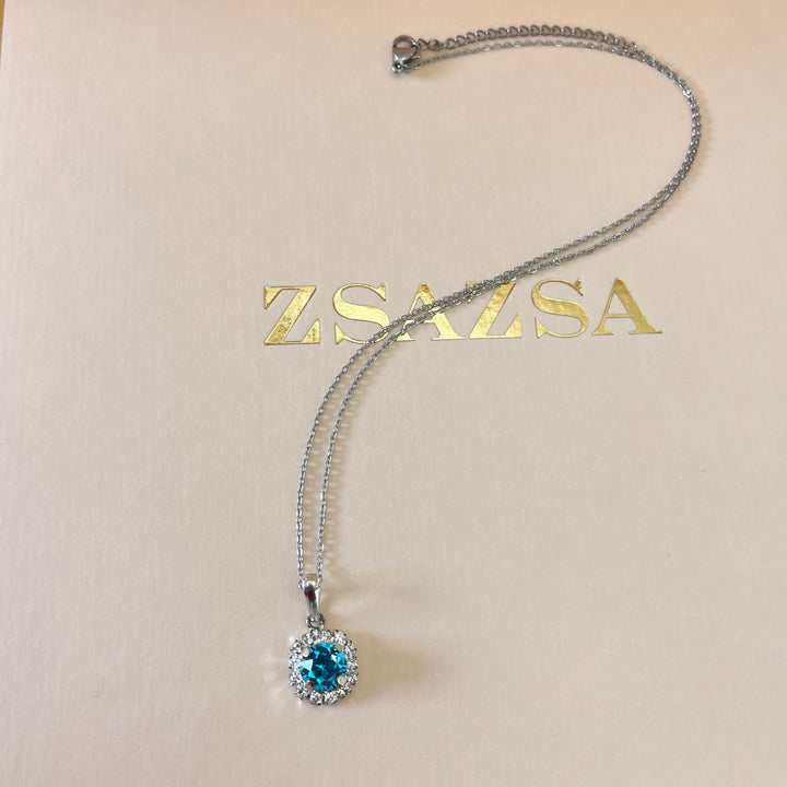 Turquoise Swarovski crystals set