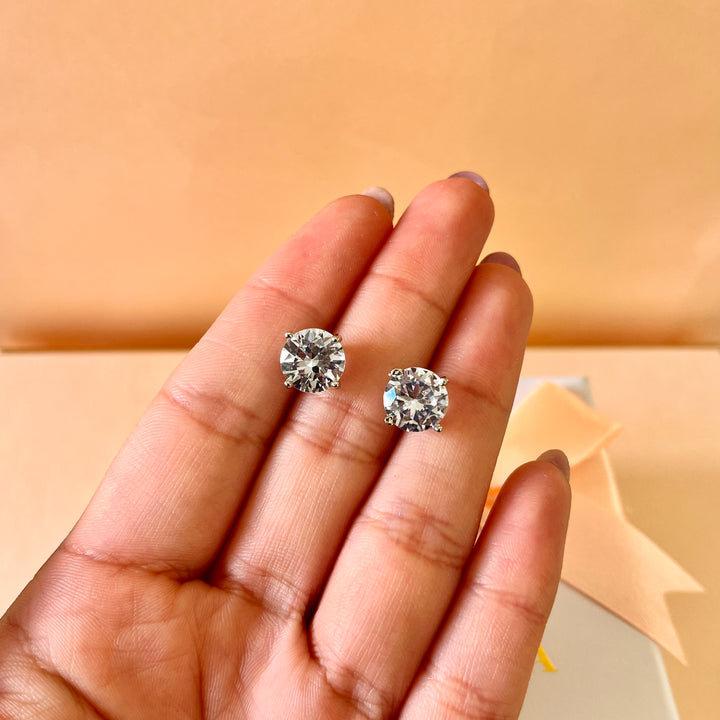 Solitaire zircone white gold plated set