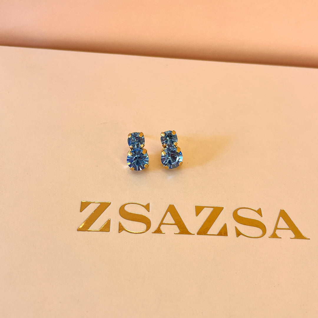 Light blue Swarovski crystals tennis set