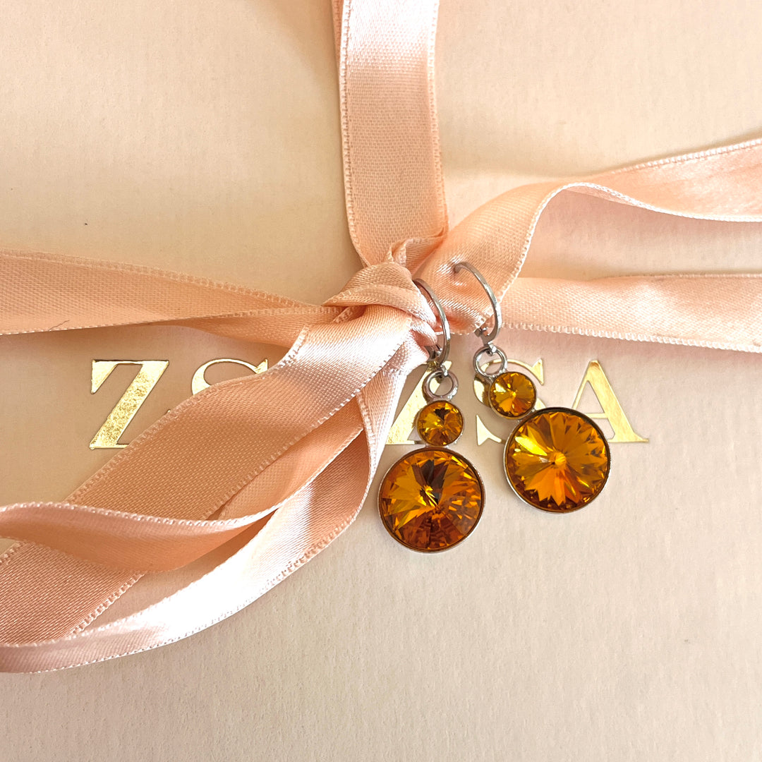 Topaz Swarovski crystals set