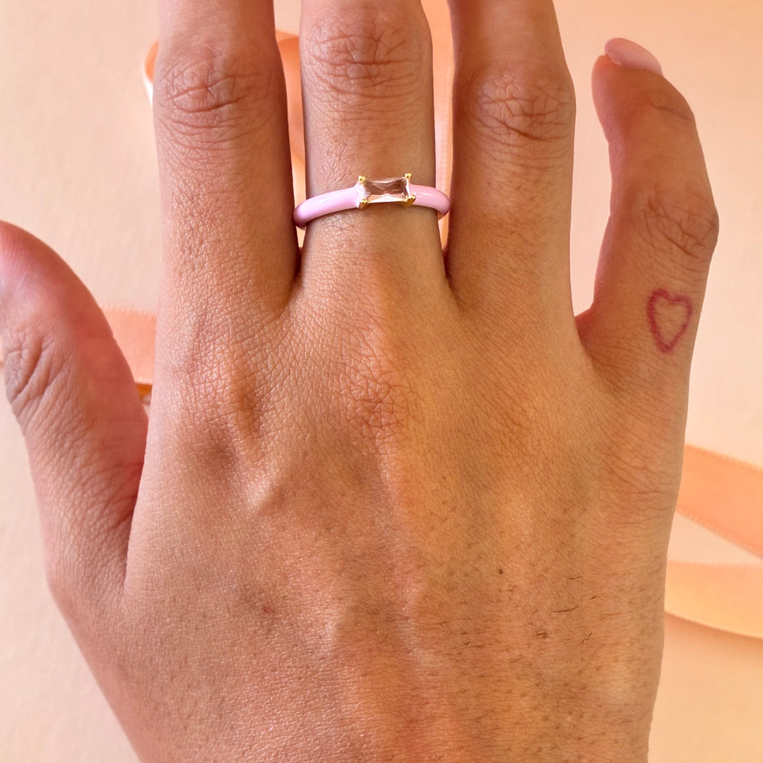 Dainty light pink ring
