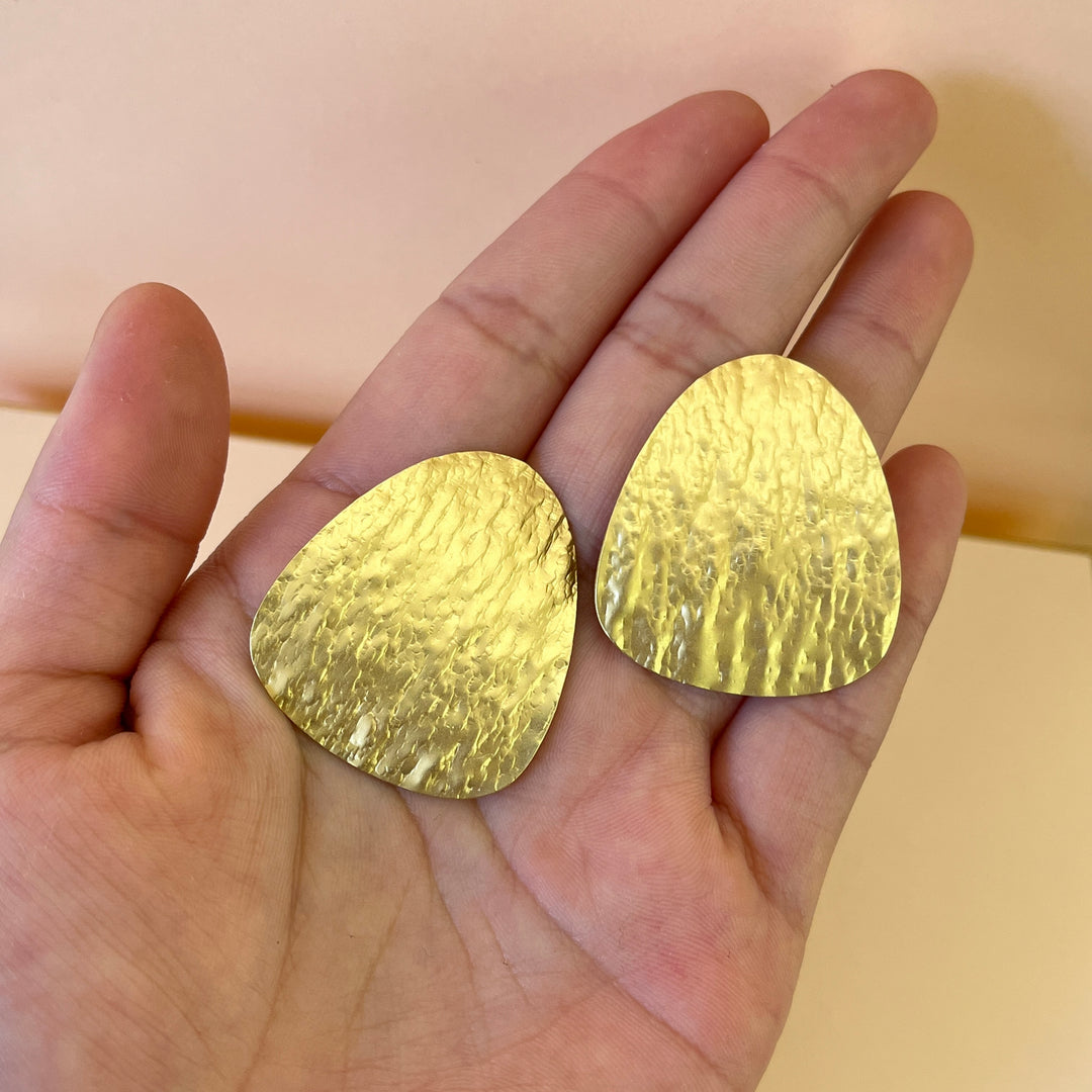 Gold handmade studs