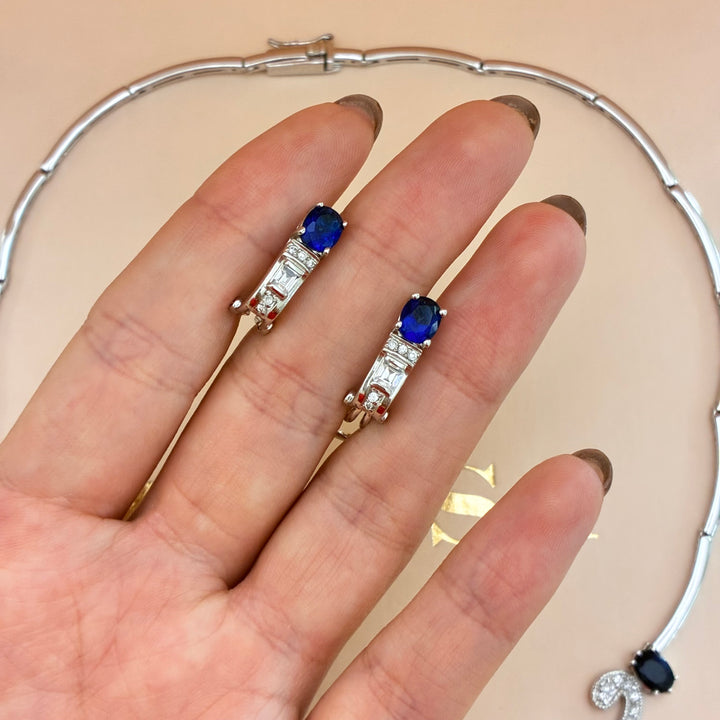 Classic navy blue and royal blue silver set