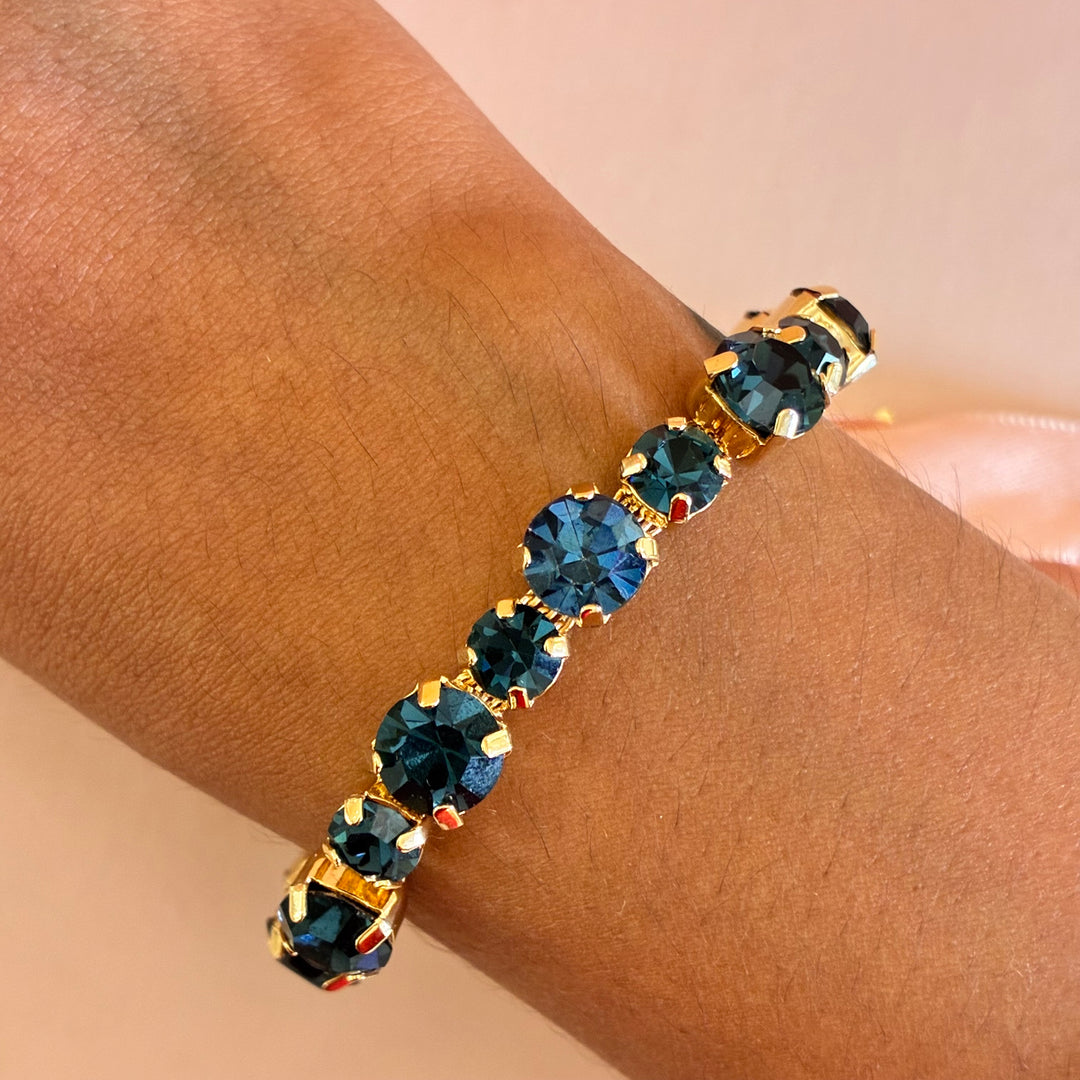 Navy blue Preciosa crystals bracelet