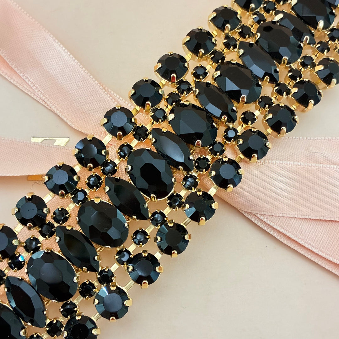 Statement black thick bracelet