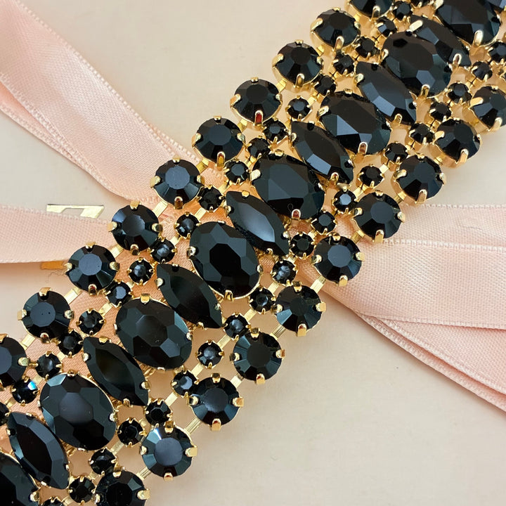 Statement black thick bracelet