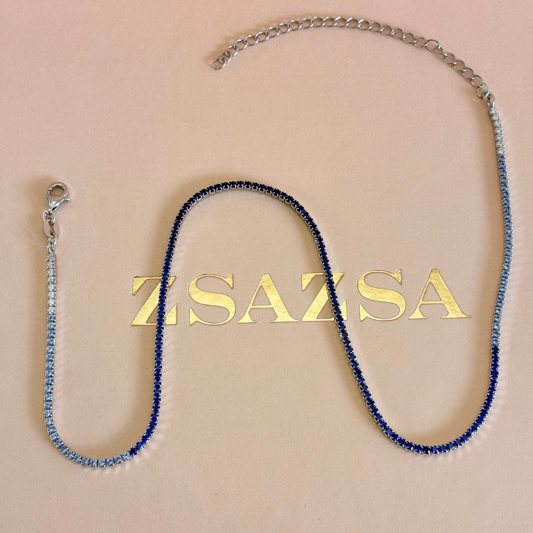 Blue sterling silver necklace