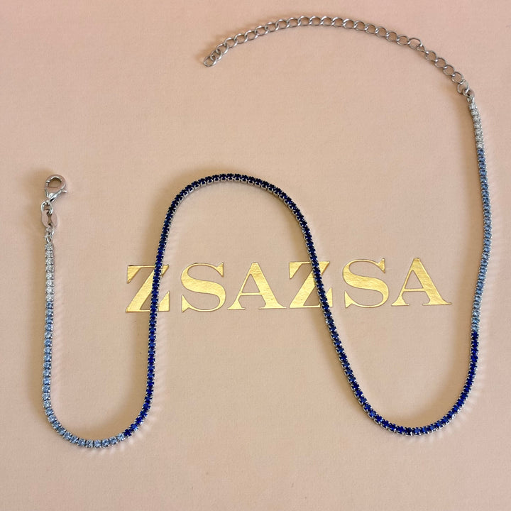 Blue sterling silver necklace