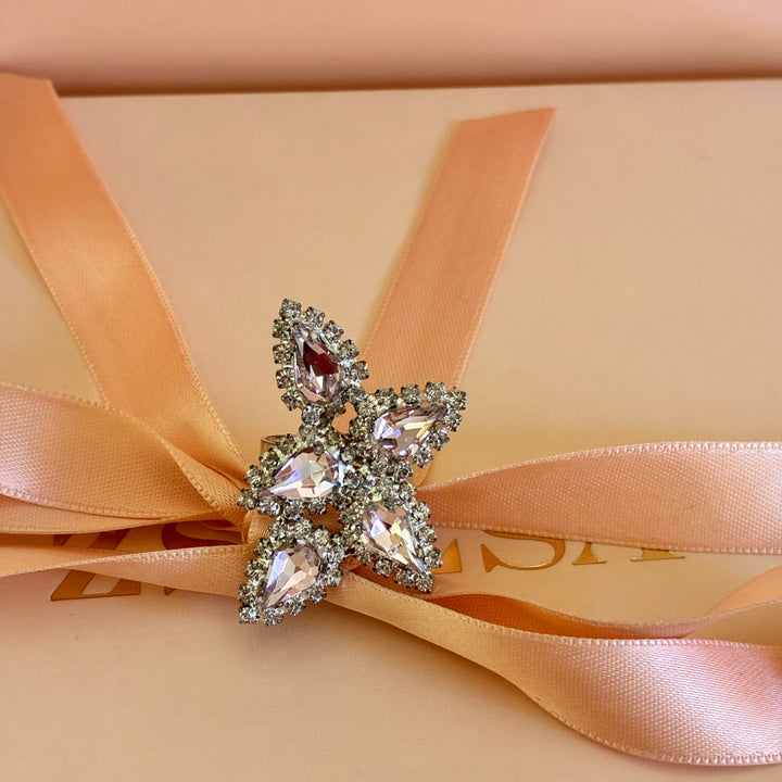 Light pink Swarovski crystals silver set