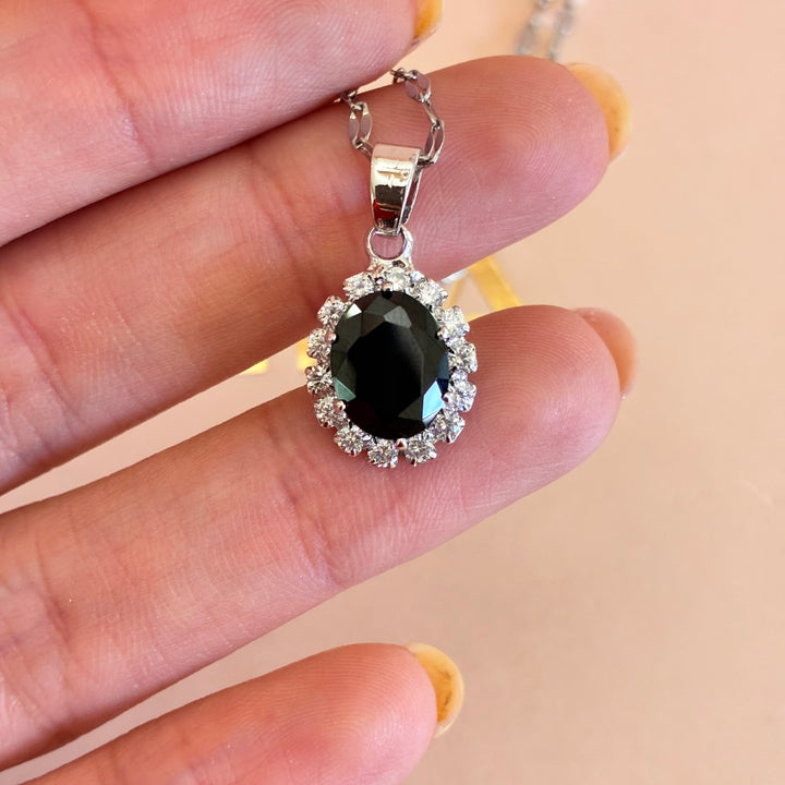 Black oval zircone dainty set