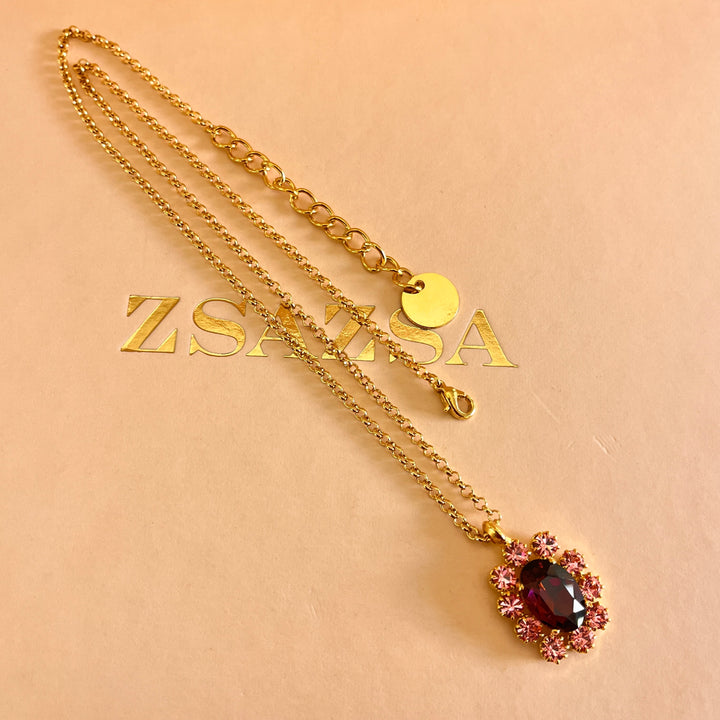 Purple and light pink preciosa crystals set