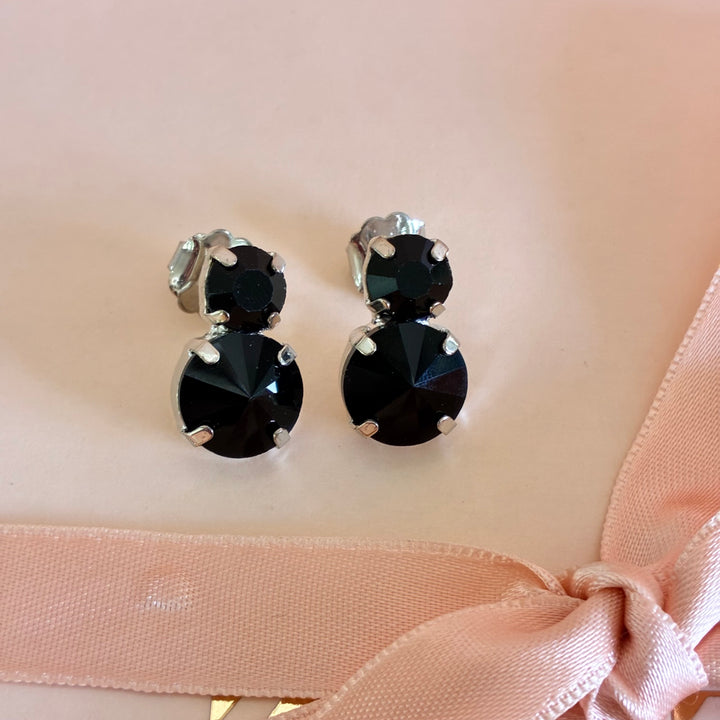 Black preciosa crystals studs