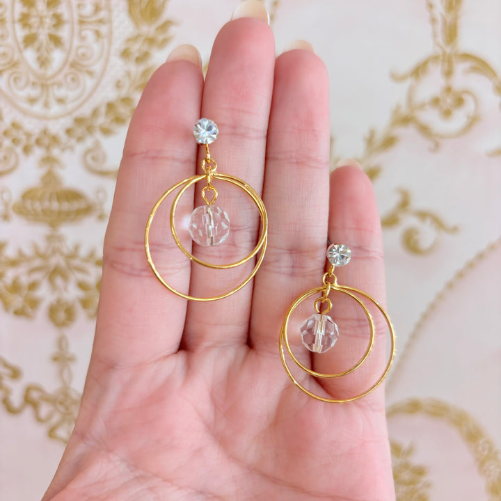 Round rhinestone earrings