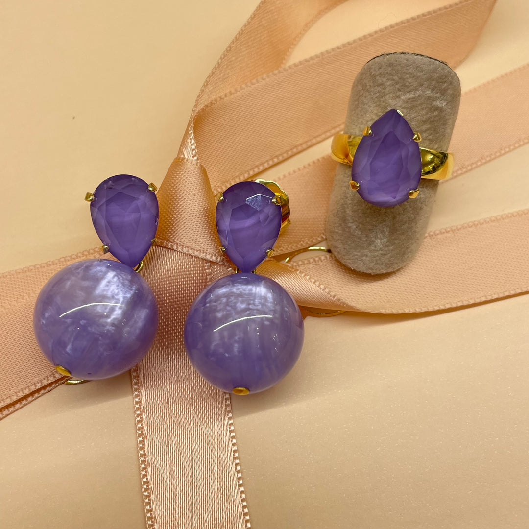 Teardrop Lilac Swarovski set