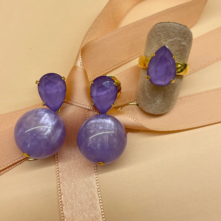Teardrop Lilac Swarovski set