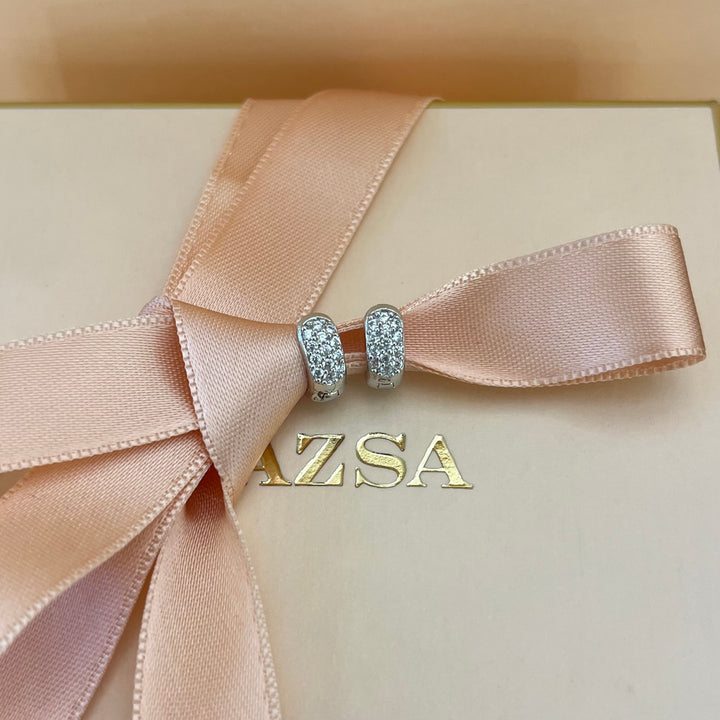 Silver zircone small hoops