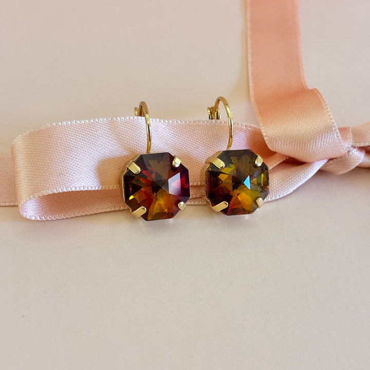 Bronze Swarovski crystals hooks