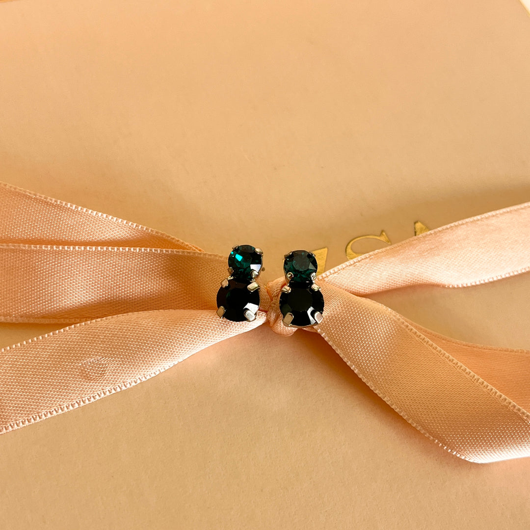 Dark green preciosa crystals studs