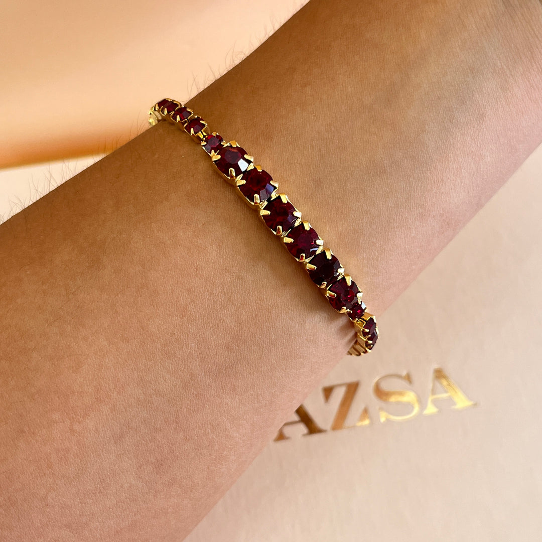 Dark red Swarovski crystals bracelet