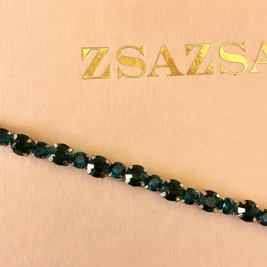 Dark green preciosa crystals bracelet