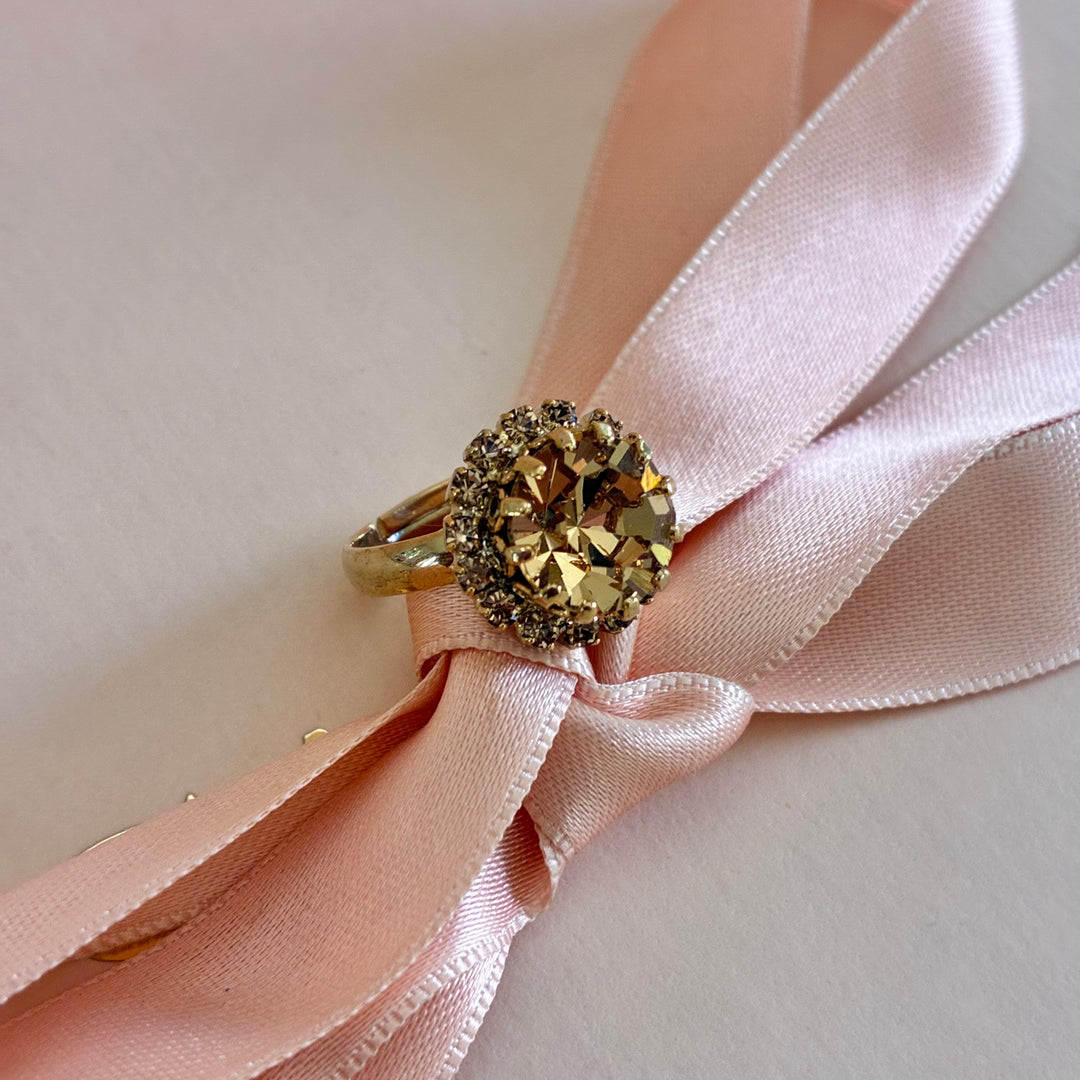 Round bronze gold plated ring