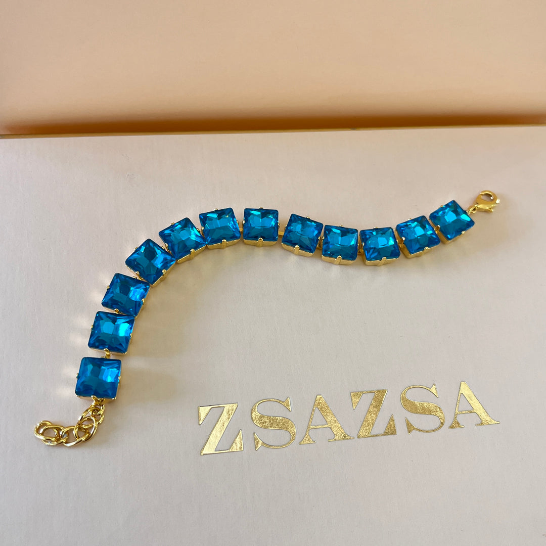 Turquoise preciosa crystals bracelet