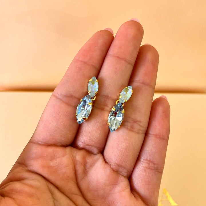 Light blue Swarovski crystals earrings