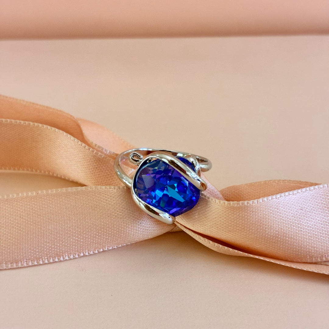 Murano royal blue sterling silver set