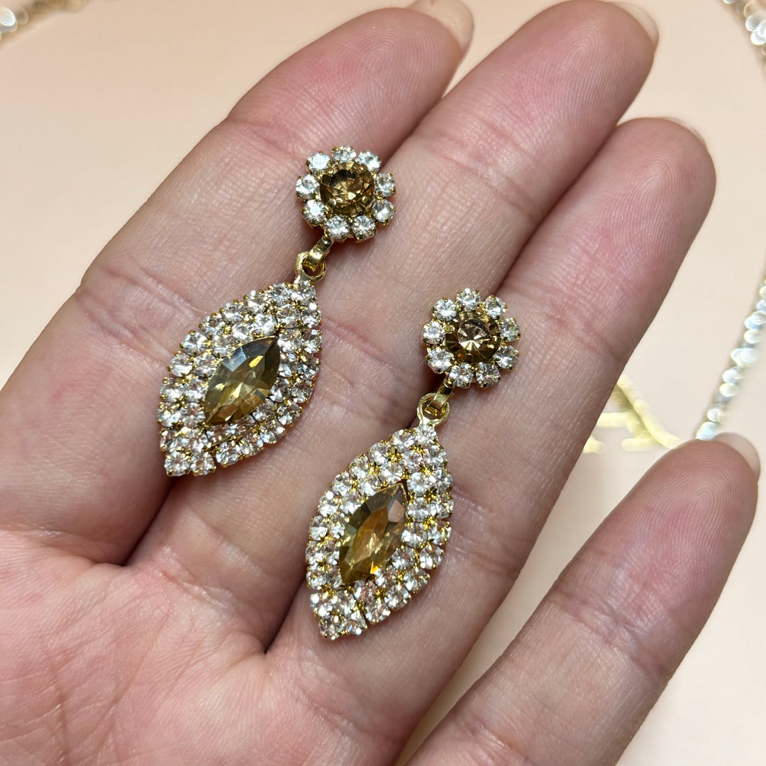 Marquise bronze rhinestone set