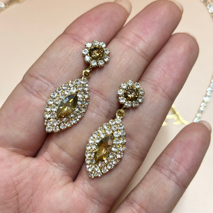 Marquise bronze rhinestone set