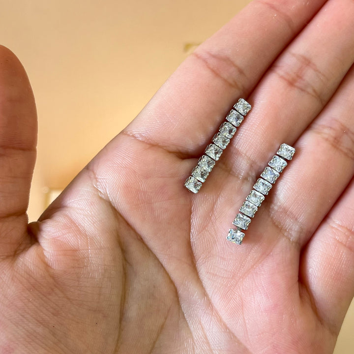 Silver zircone earrings