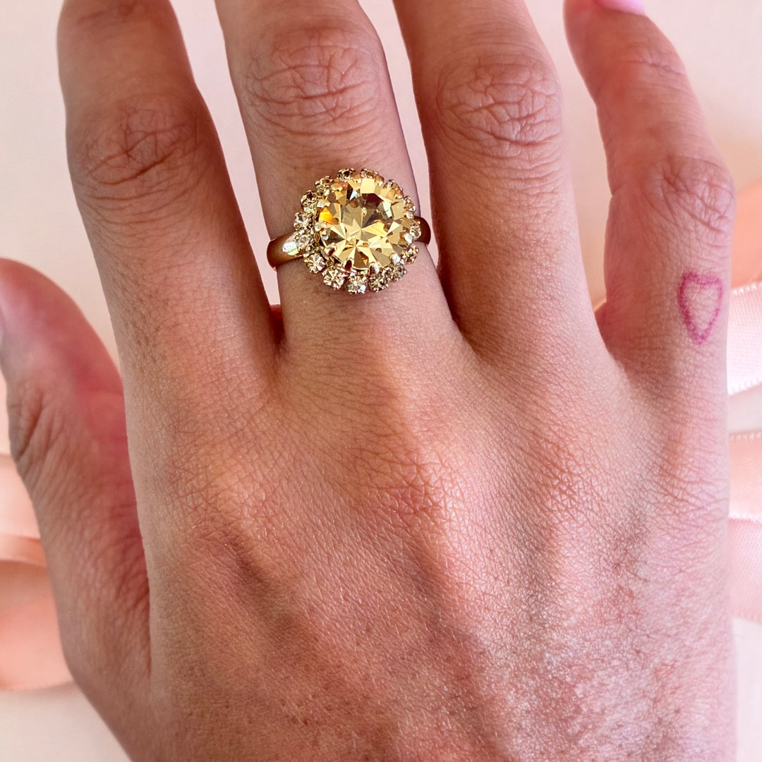 Round bronze gold plated ring