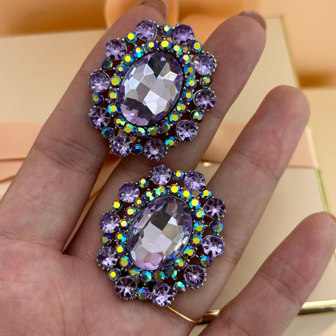 Lilac clips earrings