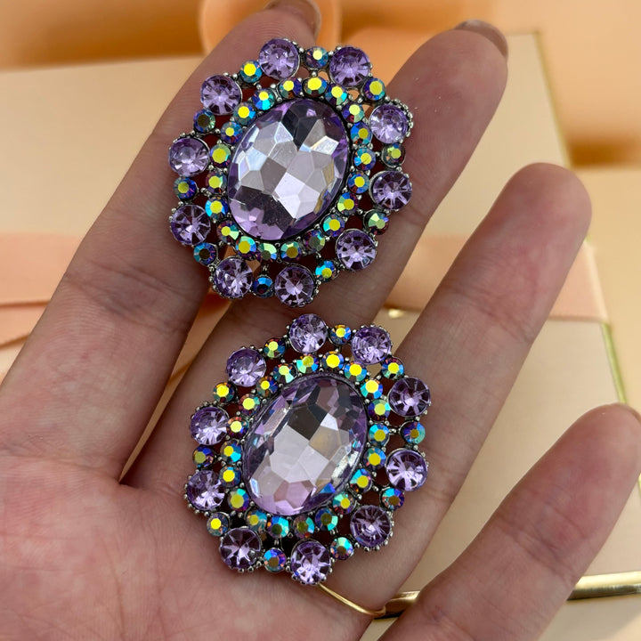 Lilac clips earrings