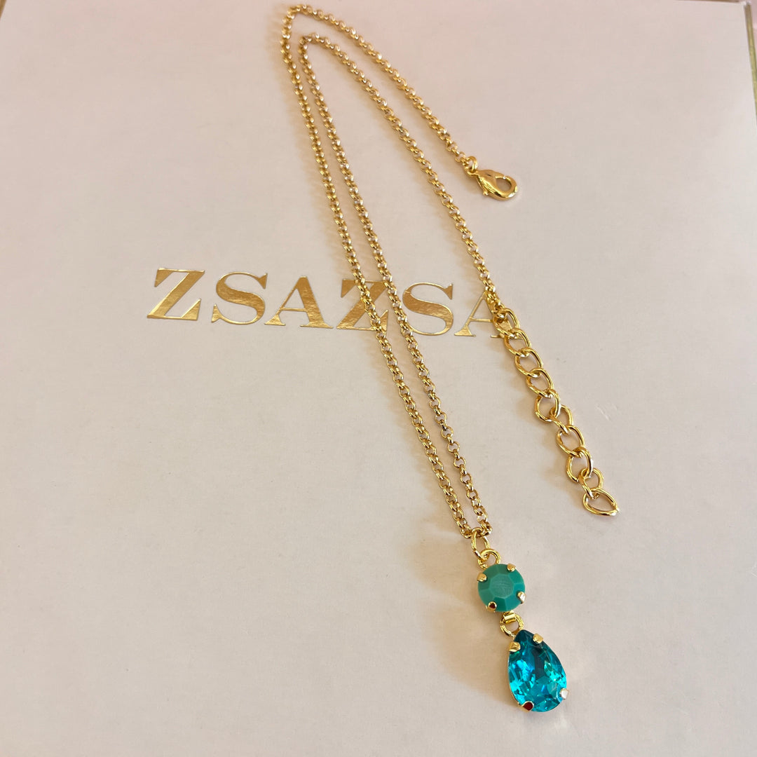 Verdemar and green preciosa crystals pendant