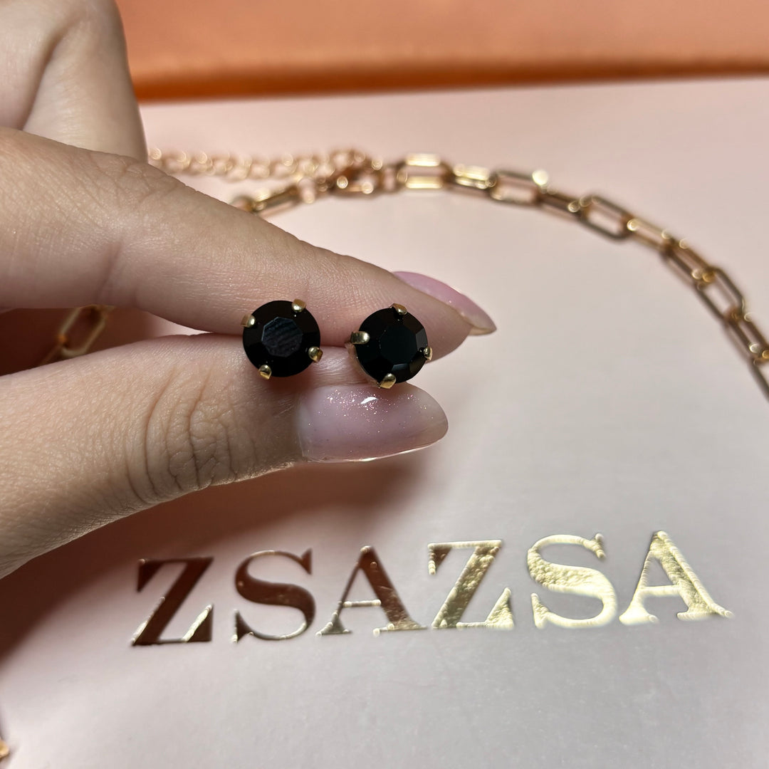 Black rhinestone gold set