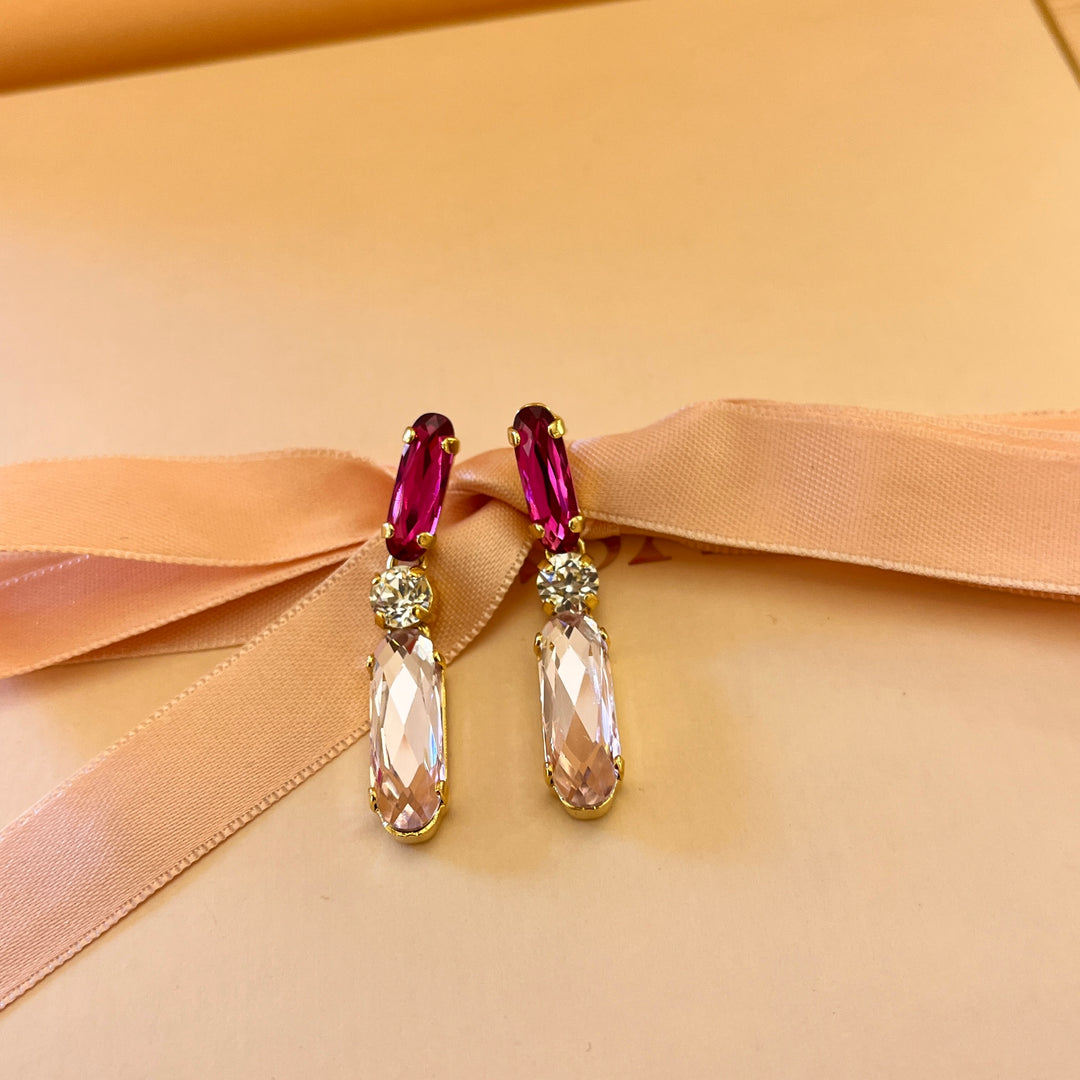 Pink & fuchsia Swarovski crystals set