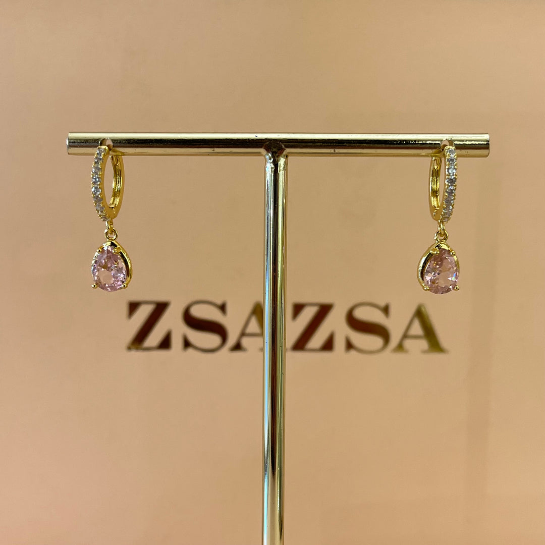 Teardrop zircone hoops