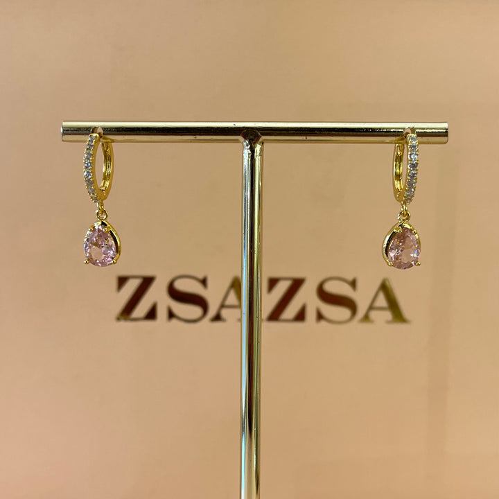 Teardrop zircone hoops