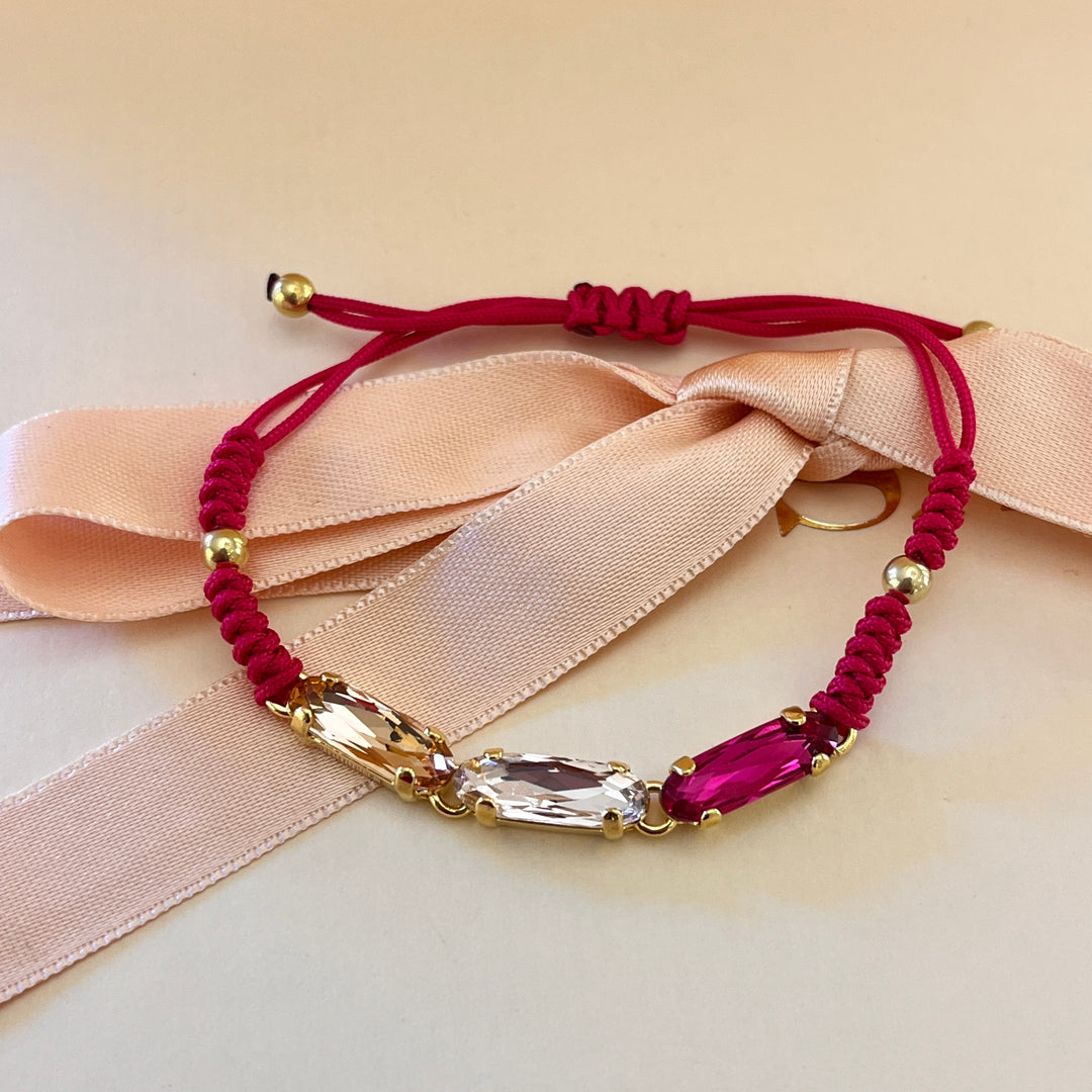 Pink & fuchsia Swarovski crystals set