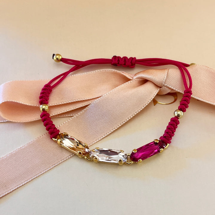 Pink & fuchsia Swarovski crystals set