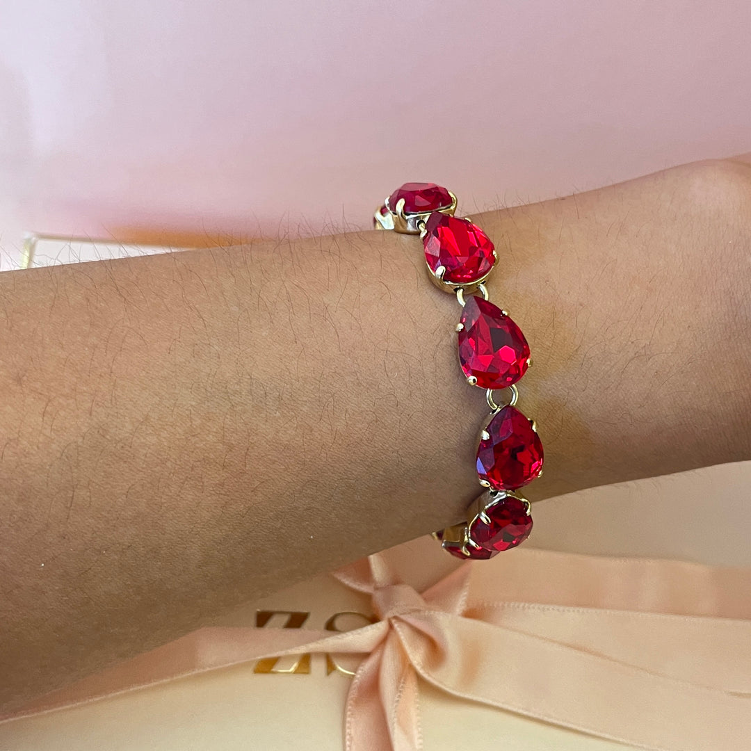 Red Swarovski Crystals bracelet