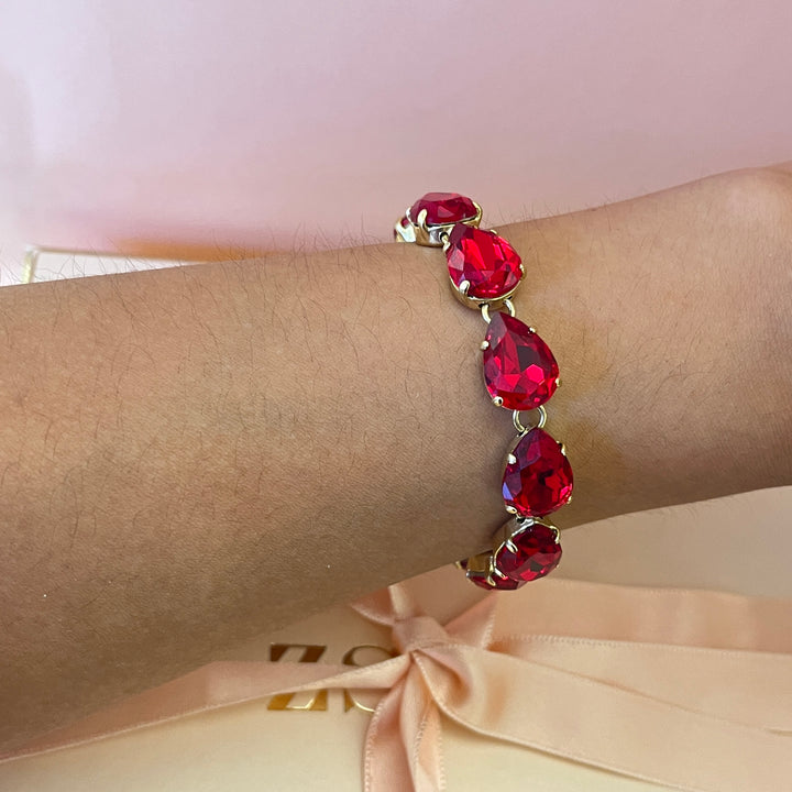 Red Swarovski Crystals bracelet